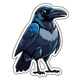 Set of 2 - Blue Raven Bird Vinyl Die-Cut Sticker Decal, Waterproof Decorative Design,Crow Sticker,SUV, Van, Window, Bumper, Wall, Laptop, Tablet, Cup,Tumbler Or Any Smooth Surface