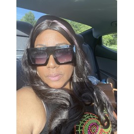 FEISEDY Vintage Large Frame Square Sunglasses Luxury Women Shades Widen B4025