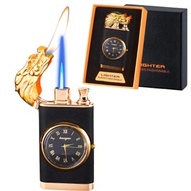 Torch Lighter, Frosted Magic Dual Flame Dragon Lighter with Fashion Design,Creative Adjustable Flame Windproof Lighter,Cool Jet Flame Lighter Refillable Butane for Gifts Outdoor(Without Butane)-Dragon