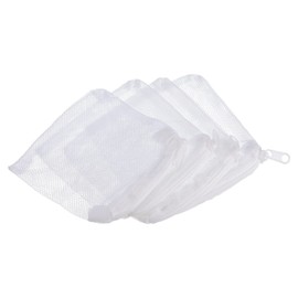 PATIKIL Aquarium Filter Media Bags 10x10cm 6 Pack Fish Tank Mesh Bags with Zipper White