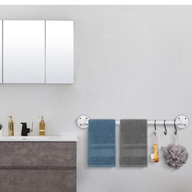 Jeasor Industrial Pipe Towel Rack Towel Bar, Heavy Duty Wall Mounted Rustic Farmhouse Bath Towel Holder for Bathroom (White, 24)