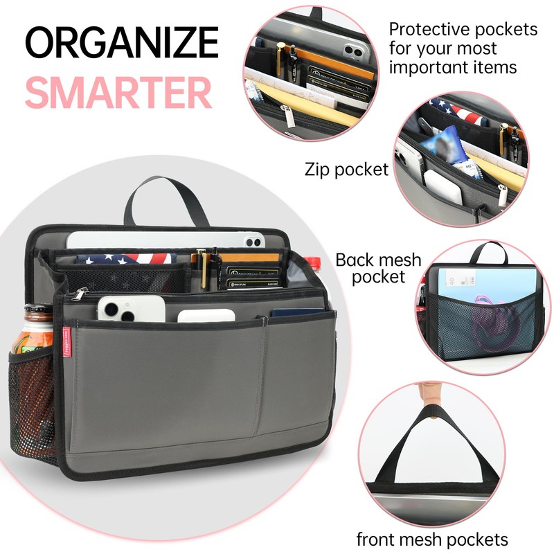 Rugged Organizer Insert for Briefcase Tote Shoulder Messenger Bag -