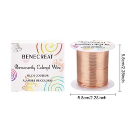 BENECREAT 20Gauge(0.8mm) Copper Wire Jewelry Wire 30m Tarnish Resistant Copper Beading Wire for Crafts Beading Jewelry Making