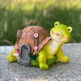 Solar Turtle Garden Statue Garden Outdoor Decor, Turtle Figurine Decorative for Outdoor Garden, Yard, Patio, Lawn and Porch, Solar-Powered Tortoise Solar Lights Garden Statues and Sculpture