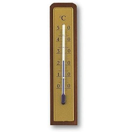 TFA Dostmann Analoges Innenthermometer, 12.1009, aus Nussbaum, hohe Genauigkeit, für das Zuhause, Keller, Garage, Innentemperatur, Höhe 13,3 cm, braun