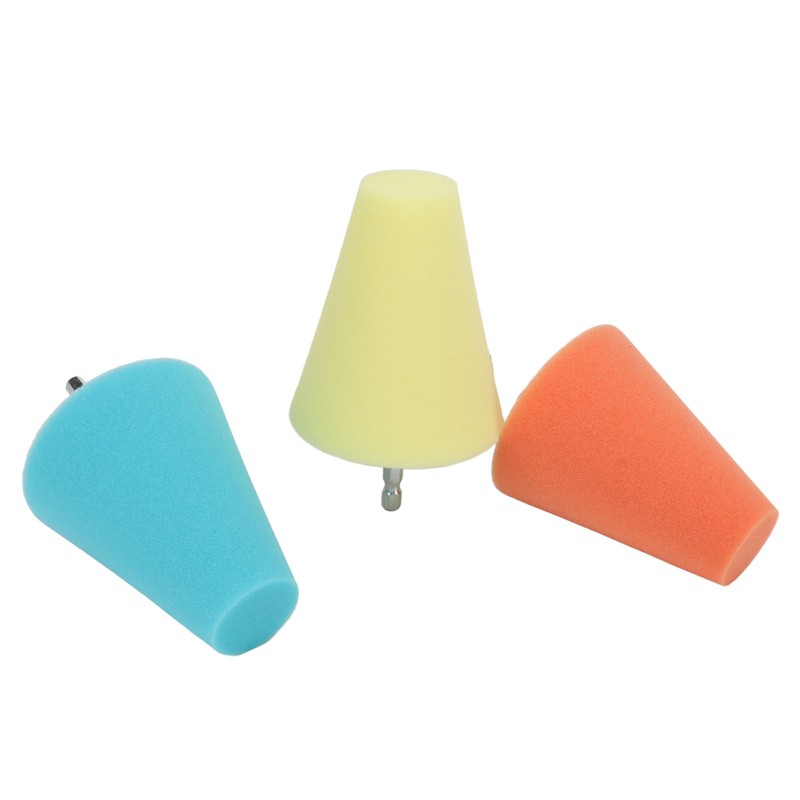 3PCS Hub Conical Polishing Sponge Buffing Foam Pad Wheel Care