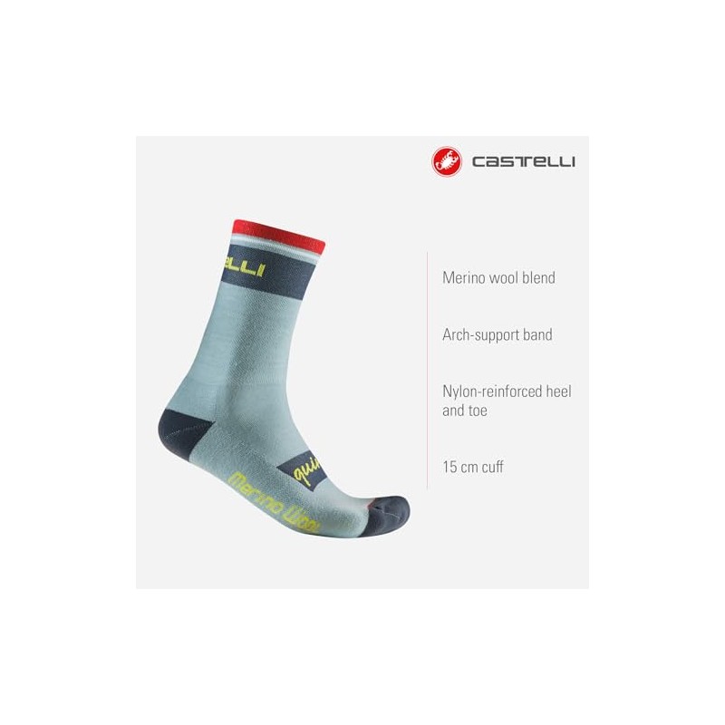 Castelli Unisex Quindici Soft Merino Sock Socks, Defender Green