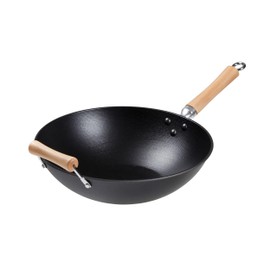 JOYCE CHEN Professional Series 14-Inch Cast Iron Wok with Maple Handle