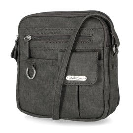 MultiSac Women's North South Mini Zip Around Crossbody Bag, Heirloom Black, One Size