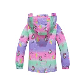 TOP&SKY KIDS Boys Unicorn Purple Rain Jacket for 3-4 Years Waterproof Coat Lightweight Hooded Mesh Lined Raincoats Windbreakers with Detachable Hood