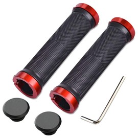 Aiqeer 1 Pair of Bicycle Handlebar Grips, Rubber Bicycle Grips, Ergonomic Bicycle Grips, Non-Slip Design, Suitable for All Weather Conditions (Red)