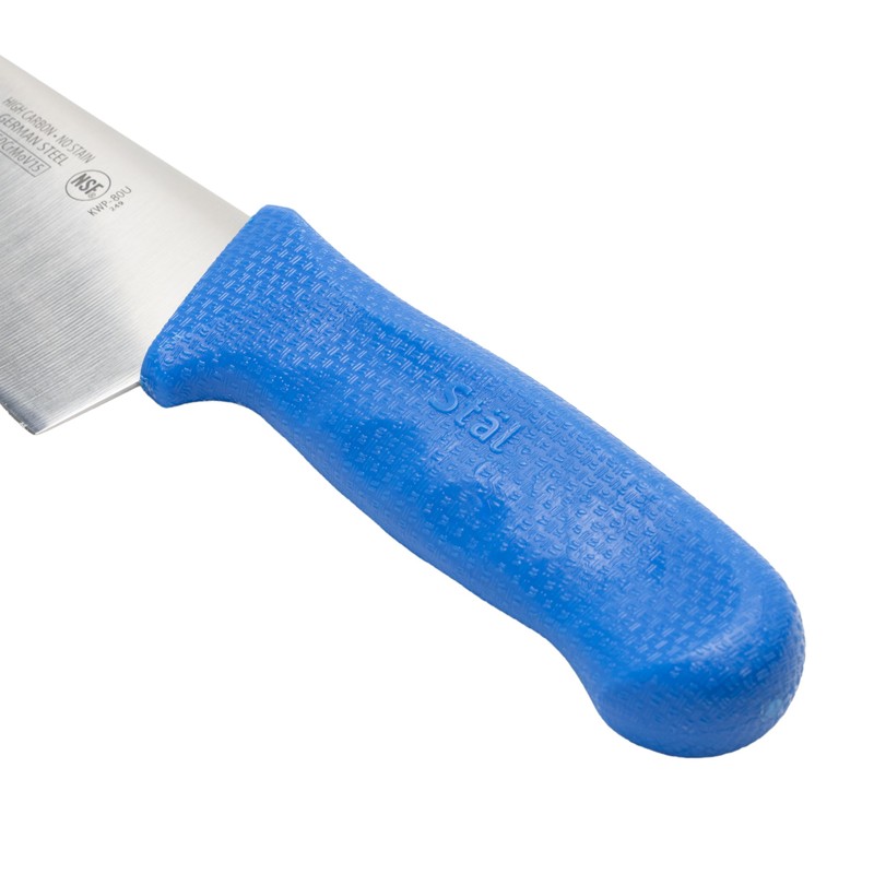 Winco 8" Commercial-Grade Chef's Knife with German Steel Blade, Blue