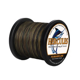 HERCULES Trenzado l¨ªnea de Pesca 1000M, 1094 DS, 6lbs-100lbs PE Superline 4 hebras, Agua Salada, Camuflaje, 50lb/22.7kg 0.37mm
