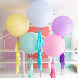 24Pcs Pastel Balloons 18 inch Large Big Round Jumbo Latex Balloons for Easter Birthday Wedding Baby Shower Decorations, Tassels Not Included