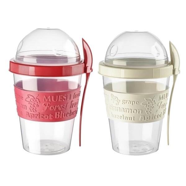 Osier Blanc Yogurt Parfait Cups with Lids, Reusable Yogurt Containers