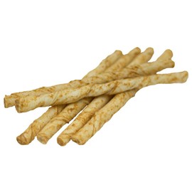 Lucky Premium Treats Peanut Butter Basted Rawhide – All-Natural Rawhide and Peanut Butter Dog Treats for Small Dogs, Gluten Free Premium Small Breed Dog Treats (25 Chews)