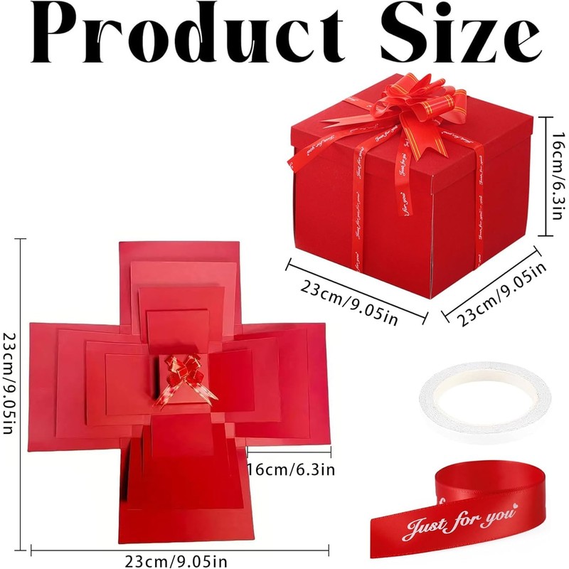Surprise Box Explosion Box for Christmas, Birthday, Anniversary, Valentine's Day,