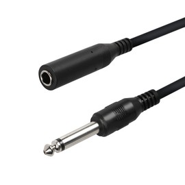 RIIEYOCA 1/4" to 1/4" TS Cable, Nickel Plated 6.35mm Mono Male to 6.35mm Mono Female Audio Cable for Amplifier, Speaker,Guitar(1m/3.28ft)