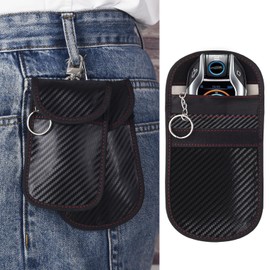 2 Pack Faraday Pouch for Car Keys, RFID Blocker Faraday Bag for Car Security, Anti-theft Remote Entry Keyless Protect, Keyless Entry Car Keys Case, Car Key Signal Blocking Pouch