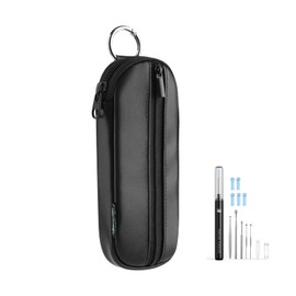 Beautyflier Ear Wax Removal Tools Storage Bag, Earwax Remover Tool Case, Compatible with BEBIRD Ear Cleaner Endoscope Earwax Remover Kit, PU Soft Leather Bag for Ear Wax Removal Tools (Bag Only)