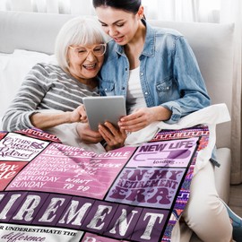 Brithjaiy Retirement Gift for Woman, Retirement Blanket, Retired Gifts for Women, Retirement Gifts for Women, Goodbye/Going Away/Farewell Gifts for Coworkers Women Leaving