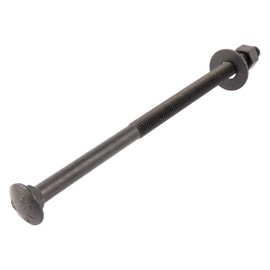 3/8" x 9" (25 Pack) Black Carriage Bolt Kit, Grade 307A, Ceramic Coated for Exterior Use, 2X Rust Resistance of Galvanized by Makers Bolt