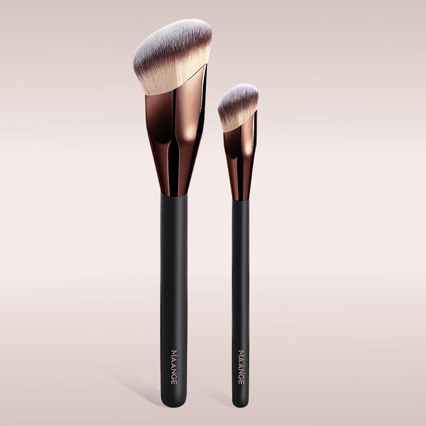 MAANGE Professional Facial Brush Set, 2 Counts Foundation Brush &