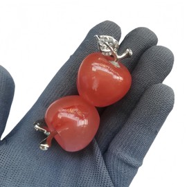 Sunshcat Sunshcat Synthetic Cherry Quartz 1.18 Inchs Apple Crystal and Healing Stone Statues,Room Decoration Christmas Decorations Thanksgiving Gifts Office Gifts Collectibles