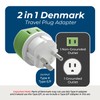 OREI Denmark Power Plug Adapter with 2 USA Inputs -