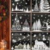 Fassory 9 Sheets 269 Pcs White Christmas Window Stickers, Reusable