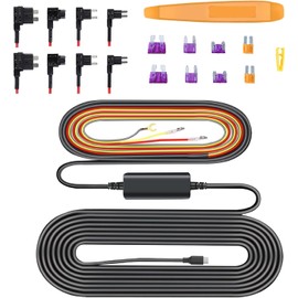 Keyroo Type C Hardwire Kit for R4 Dash Cam, 3 Lead Hardwire kit for Parking Mode Function, Low Voltage Protection