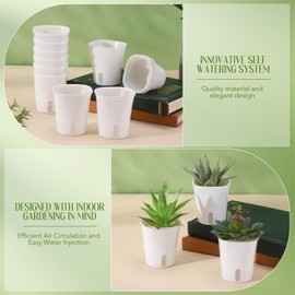 Ziliny 30 Pcs 3 Inch Self Watering Pots Self Watering Planters for Indoor Planters Plastic Garden Flower Pots with Level Indicator Vents for Herbs