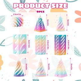 9Pcs 3d Printed Fidget Toy, Spiral Cone Fidget Toy, Spiral Fidget Toys, 3d Printed Spiral Cone Fidget Toys, for Kids and Adults Stress Relaxation Random Stuff Gifts