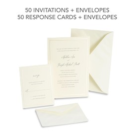 Gartner Studios 61007 Invitation Kit, Ivory, Pearl Foil Border