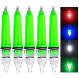 JSHANMEI Fish Light Deep Drop LED Underwater Light Waterproof Night Fishing Lamp Bass Attracting Bait Lure Fishing Tools Blinking Light (4.7inch - 5pcs, Blue)