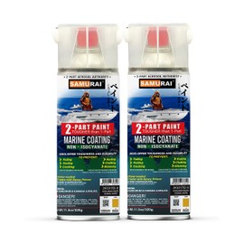SAMURAI 2-Part Non-Isocyanate (NISO) Spray Paint for Marine - 11.3 Ounce UV Resistant and Rust Resistant NISO (Non-Isocyanate) Spray (SPARKLING SILVER, Pack of 2 Cans)