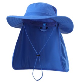 Home Prefer Toddler Wide Brim Sun Hat with Neck Flap UPF 50+ Protection Kids Outdoor Play Bucket Hat for Boys Girls Royal Blue 2-4T