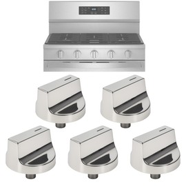 W11517334 Gas Range Stove Knobs Replacement for Whirlpool Stove Parts WEG745H0FS0 WEG745H0FS1 WEG515S0FS0 Whirlpool Gas Range Parts Burner Control Knobs Stove Top Knobs 5 Pcs