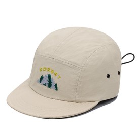 Clakllie Caps Short Brim Nylon 5 Panel Cap Flat Brim Baseball Cap Waterproof Dad Cap Flat Peak Snapback Cap Street Hip Hop Cap, DSBH03-Beige