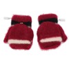 USB Heated Gloves Half Fingerless Flip Burgundy Double Sided Knit