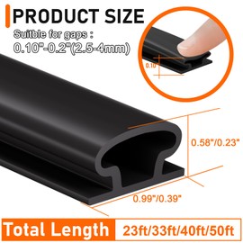 Weather Stripping Door Seal Strip, Self-Adhesive Door Weather Stripping Strip, Soundproof D Shape Waterproof Weatherstripping for Door Frame Windows Insulation