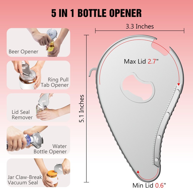 Multifunction Bottle Opener-Ideal for Weak Hands & Seniors Arthritis