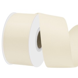 Lrybbon Double Face Cream Grosgrain Ribbon for Gift Wrapping 2 inch×25 Yards Ribbon Ideal for Floral Arrangements Sewing Hair Bow Flower Bouquet Crafts Weddings