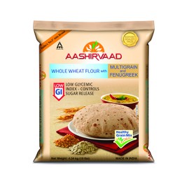 Aashirvaad Low Glycemic Index Whole Wheat Flour with Multigrain & Fenugreek - 10 Lbss/4.54 Kg