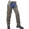 Men's Riding Distressed Brown Butter Soft Leather Motorcycle Chaps W/Zip-out