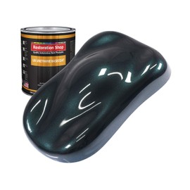 Restoration Shop - Dark Turquoise Metallic Urethane Basecoat Auto Paint - Quart Paint Color Only - Professional High Gloss Automotive, Car, Truck Refinish Coating