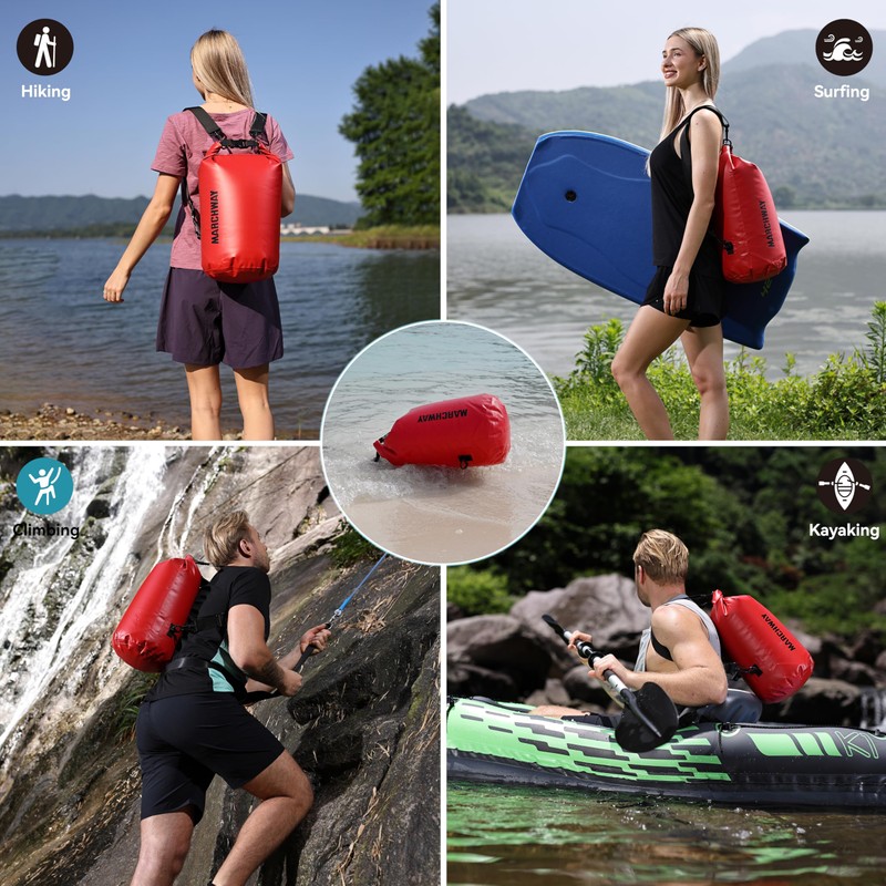 MARCHWAY Floating Waterproof Dry Bag Backpack 5L/10L/20L/30L/40L, Roll Top Sack