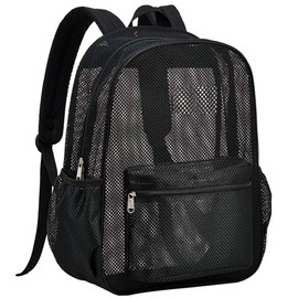 Oraben Heavy Duty Mesh Backpacks for Adults, See Through Backpack Diving Backpack with Adjustable Straps, Swimming, Fitness, Sports, Carry Portable Oxygen Concentrators (Black)