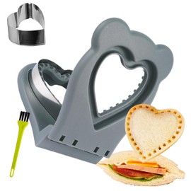 LEPCY Uncrustables Sandwich Maker Sealer Cutter, Crustless Sandwich Cutter, PB&J Uncrustable Maker - Color Grey, Heart Shape