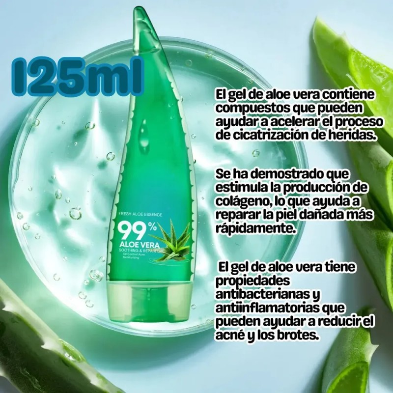 Aloe Vera 99% Gel Sábila Facial Piel Blanqueamiento 125ml F